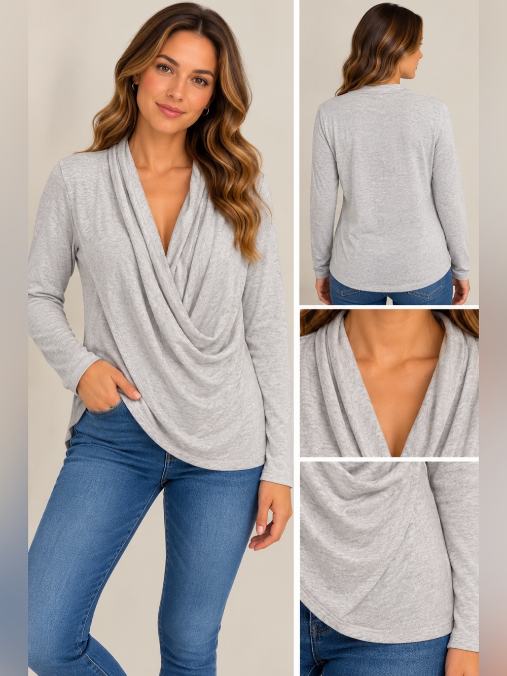 Women's 1. State Faux wrap top M NWOT